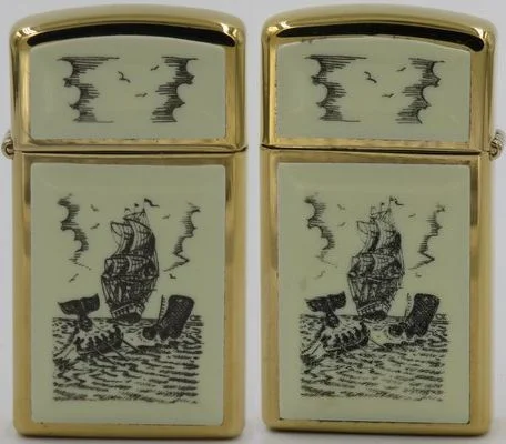 Zippo SCRIMSHAW SHIP ヴィンテージ 新品未使用未開封品 New ZIPPO scrimshaw ship and lighthouse model 359 XII